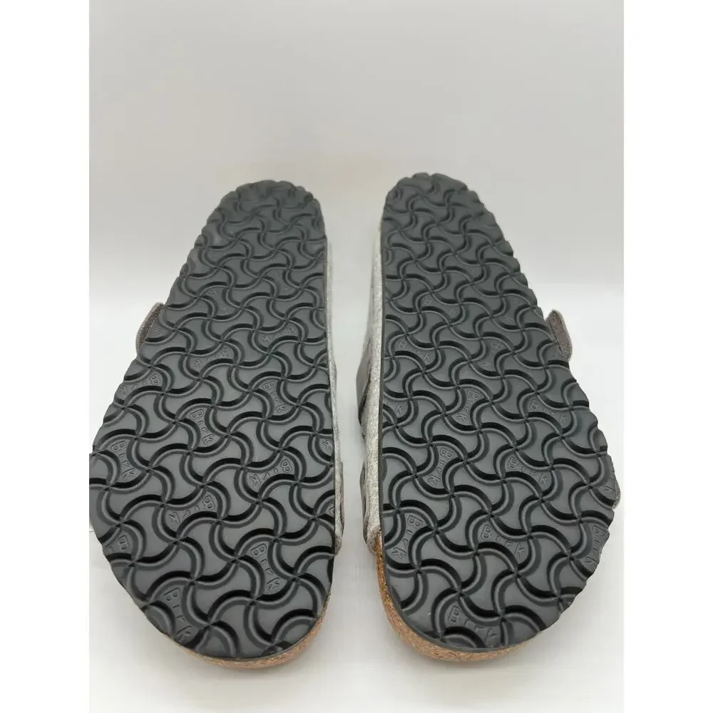 Birkenstock Uji Natural Leather Felt Light Gray Sandal Men’s Size 10 New